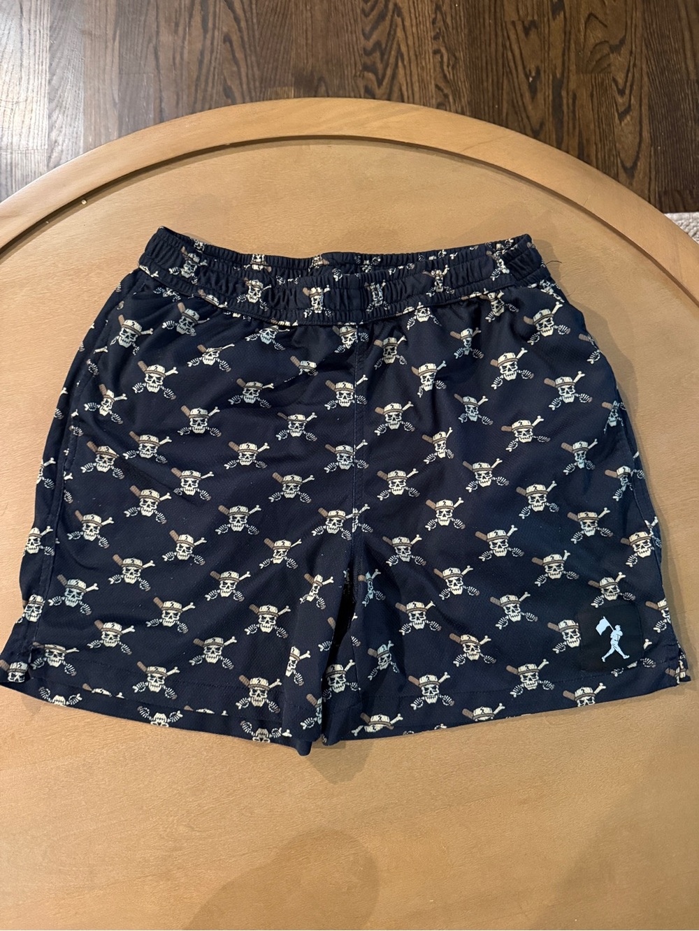Men's Baseballism Skull Print Athletic Shorts